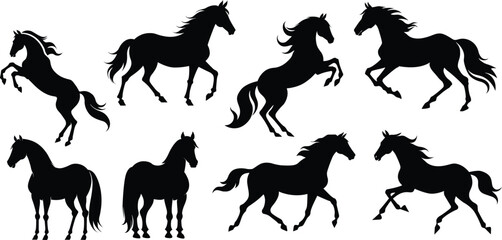 Horse silhouette vectors