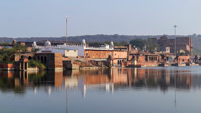 Ruined Palace and Temples Around Muchkund Sarovar, Dholpur, Rajasthan, India.