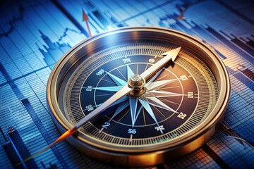 Naklejka premium Business navigate recovery, Abstract, The compass navigate for businessmen to resume business growth in the economic crisis