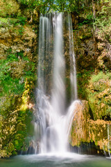 Obraz premium Veliki Buk in Lisine, Serbia. Waterfall in deep forest