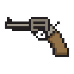 Fototapeta premium Pistol in pixel art style