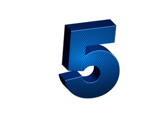 Number Five 3D text in Blue Color And Blue Lines, number 5 Blue color report, progress, transparent, PNG