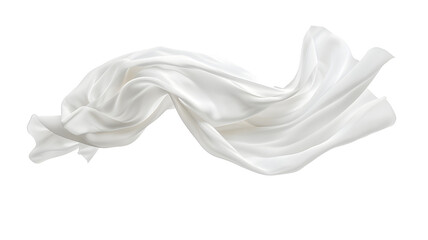 Fototapeta premium Floating elegant white fabric, transparent background, png