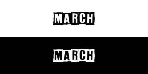 Third month of year March Typography. Editable EPS file.