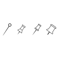 Pin icon vector set. Barrette illustration sign collection. Safety Pin symbol or logo.