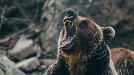 Grizzly Roars Warning. generative ai