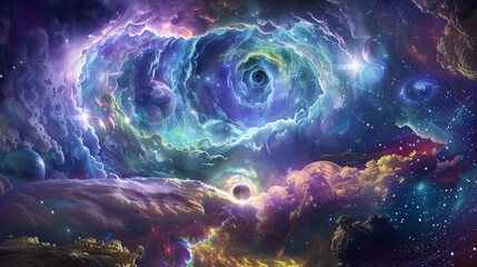 there is a picture of a space scene with a spiral