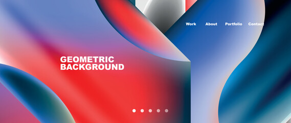 Abstract geometric shapes web design page. Vector Illustration For Wallpaper, Banner, Background, Card, Book Illustration, landing page