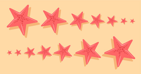 Starfish icon set. Vector illustration of starfish icons for web design