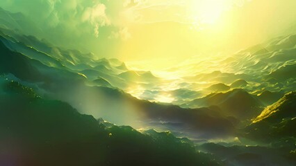 A serene and ethereal landscape of light and shadow represents the peaceful balance achieved through the unification of opposing forces.