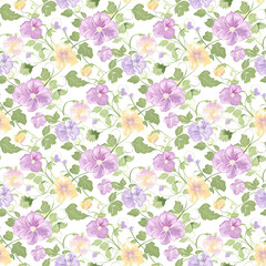 Floral variety color, form natural, seamless fabric pattern.