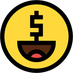Obraz premium Vector Icon greed, emoji, emotion, smiley, feelings