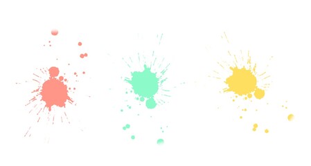 Blots of paint of different colored colors