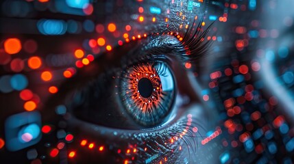 human eye and high tech concept screening big tradingview and digital transformation technology strategy cryptocurrency financial systems concept crypto screener forex screener illustration image