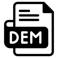 Vector Icon dem, file type, file format, file extension, document