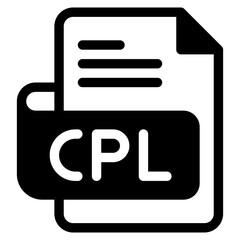 Vector Icon cpl, file type, file format, file extension, document