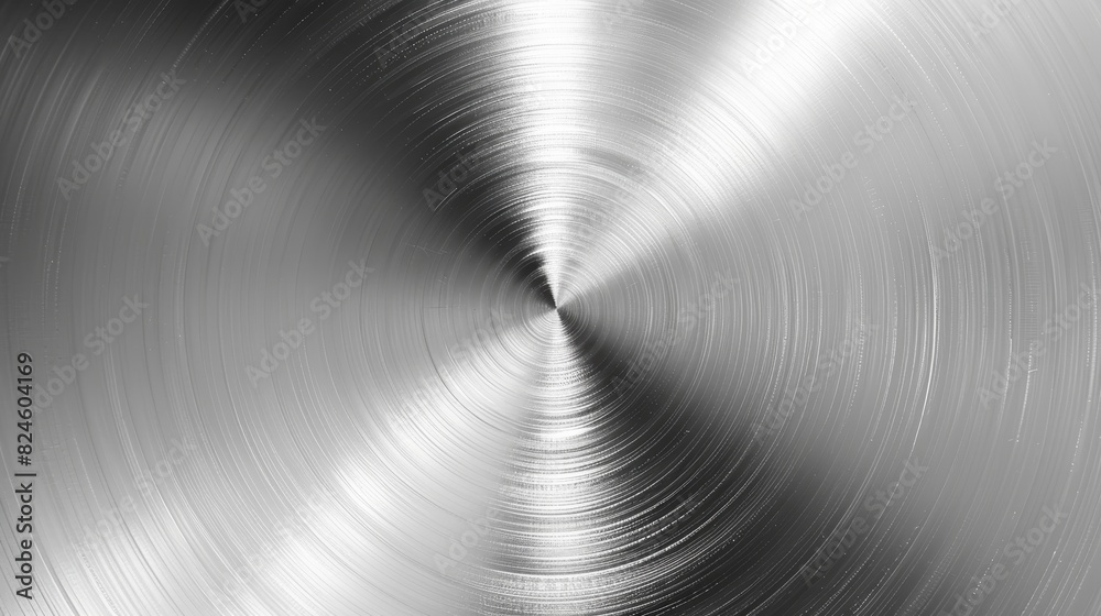 Wall mural Abstract image of a shiny brushed metal surface with a radial pattern.