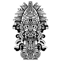 Fototapeta premium Stunning Aztec Totem Symbol Vector - Perfect for Cultural Illustrations, Unique Home Decor, and Distinctive Branding Designs