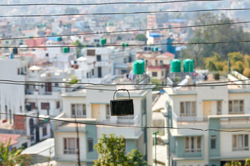 Indian junction box connecting long wires of outdoor wiring system on low rise Indian buildings...