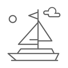 Sailboat icon, vector illustration, simple design, best used for web
