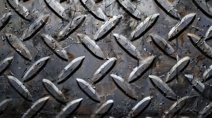 Rusted metal plates riveted together background