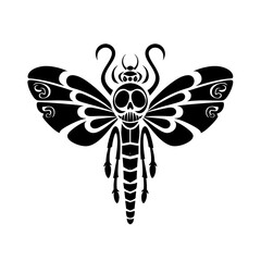 Mesmerizing Skull Butterfly Vector Image - Ideal for Edgy Tattoos, Unique Fashion Designs, and Eye-Catching Digital Art