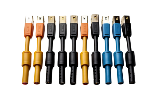 The Dance of Connected Cables on a White or Clear Surface PNG Transparent Background.