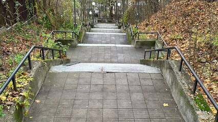 View of public staircase in the city