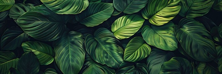 Nature Background. Abstract Green Leaf Texture in Tropical Forest Setting