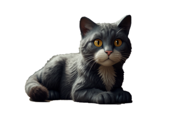 black cat on white background