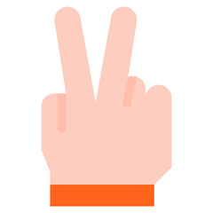 Vector Icon victory, hand, hands and gestures, gestures, sign