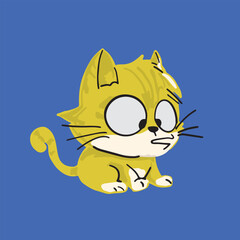 Cartoon cute cat pet cute hand drawn simple lines