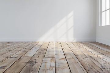 Empty bedroom interior background wooden floor created with Generative AI