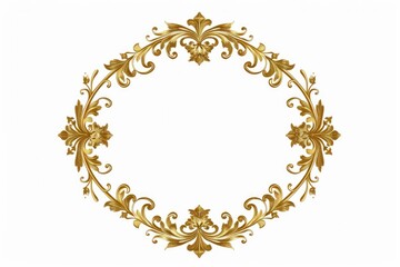 Ornament. Classic Vintage Gold Frame Border with Ornamental Shape