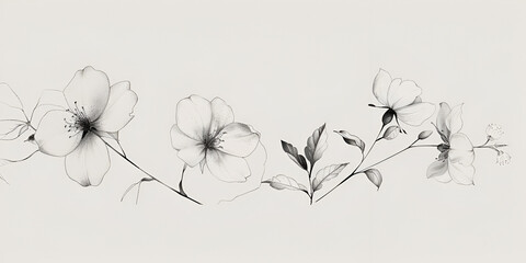 Blooms in Ink: Handcrafted Floral Line Art\ Sketches of Nature: Elegant Hand-drawn Flower Designs