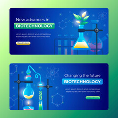 Biotechnology banners in gradient style