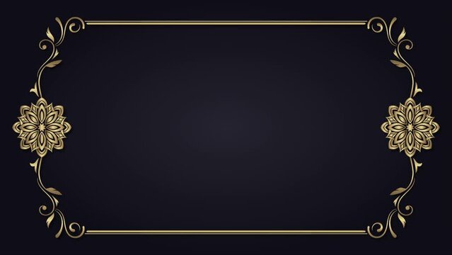 motion background, with golden mandala ornament