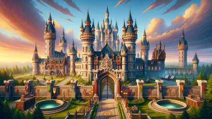 Majestic Fantasy Castle: A Fairy Tale Fortress