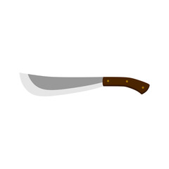 golok machete flat design vector illustration isolated on white background. Combat weapon blades, vector model types. Trapper sword and hunter knife blades. Protection concept. Warrior blades