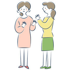 立ち話をする2人の女性