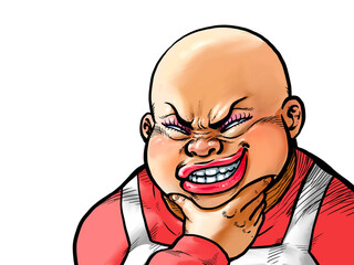 ニヤリと笑うおばさんのイラスト