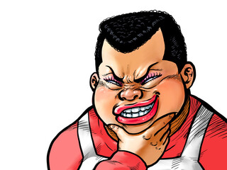 ニヤリと笑うおばさんのイラスト