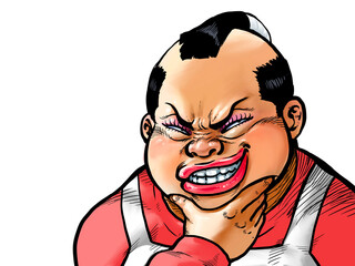 ニヤリと笑うおばさんのイラスト