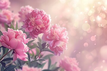 Beautiful Pink Peonies Background Banner Wallpaper