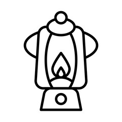 Oil lamp line icon