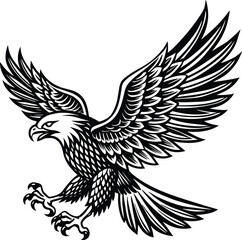 Obraz premium Illustration of flying eagle vector 