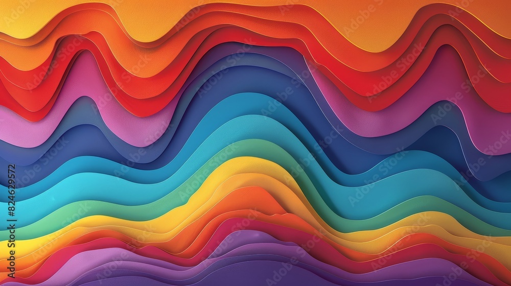 Wall mural a vibrant pride-themed design featuring abstract waves, bold contrasts, and colorful elements