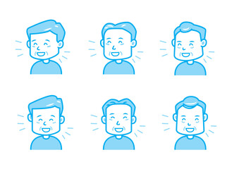 会話をする男性のイラストセット