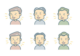 会話をする男性のイラストセット