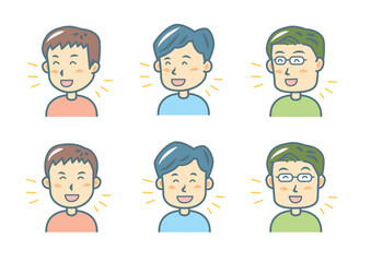 会話をする男性のイラストセット